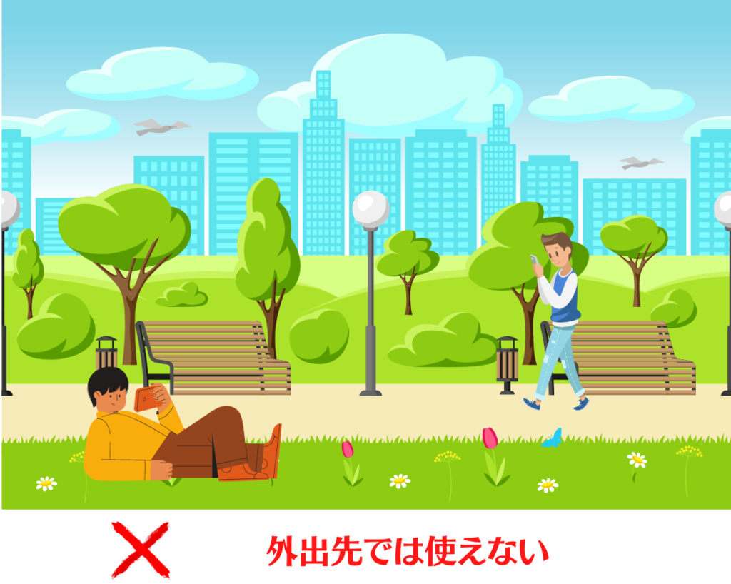 外出先で光回線を使用できない