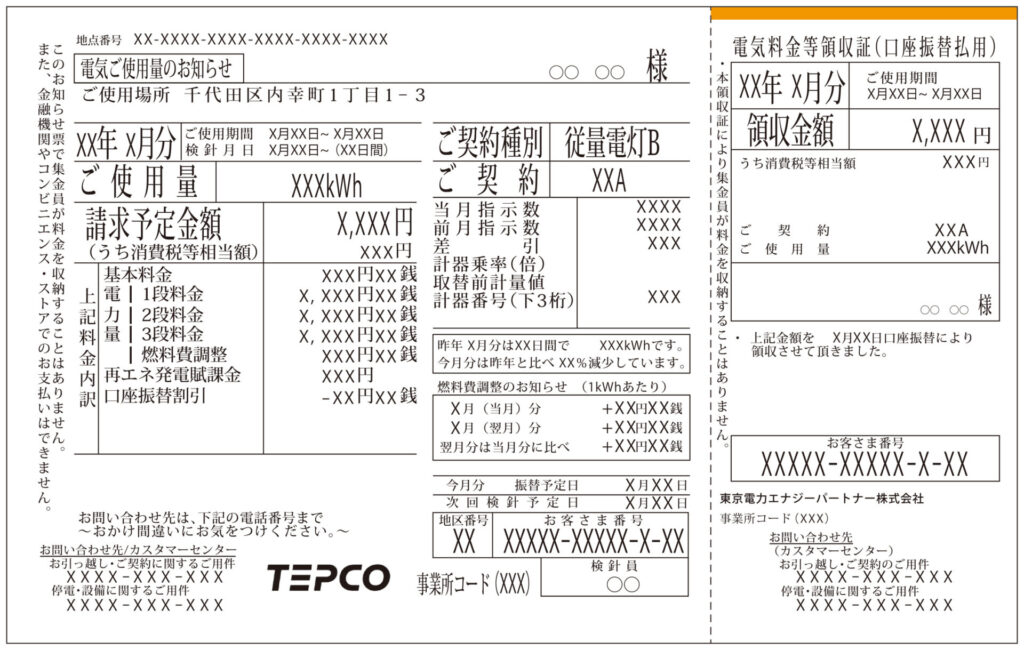 東京電力検針票