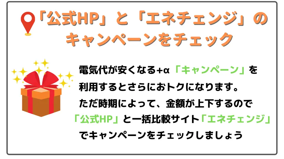 新電力会社の選び方のポイント⑤キャンペーンをチェック