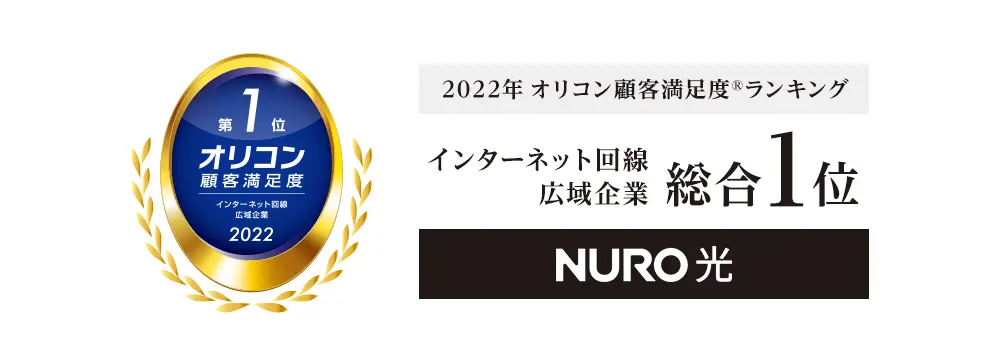 NURO光はインターネット回線オリコン満足度一位