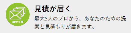 ミツモアの特徴プロから見積が届く