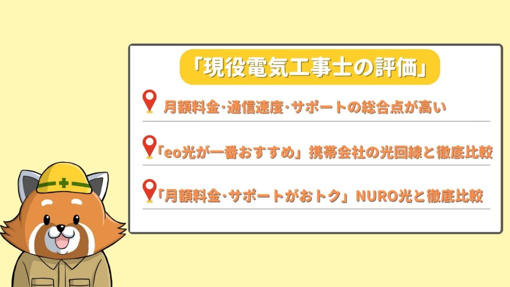 eo光を現役電気工事士が評価