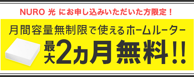 NURO光最大3か月無料WiFiレンタル