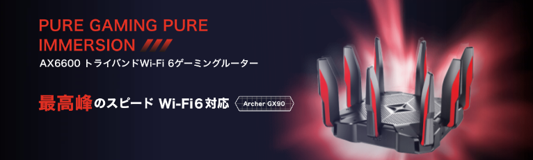 hi-hoひかり with gameゲーミング専用ルーターArcher GX90(AX6600)